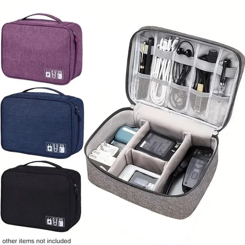 Tech Accessories For Travel - Electronics Organizer Travel Case Water Resistant
