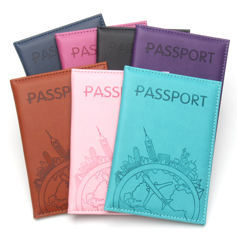 Tech Accessories For Travel - Global Flight Printed Passport Holder Leather