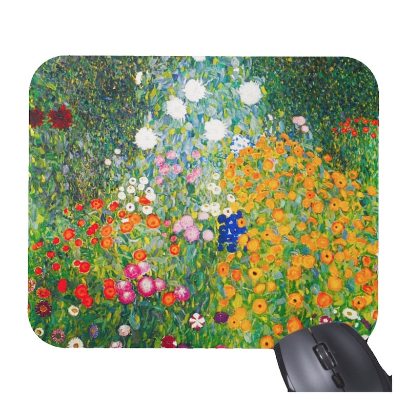 Tech Table Accessories - Gustav Klimt Flowers Floral Mouse Pad