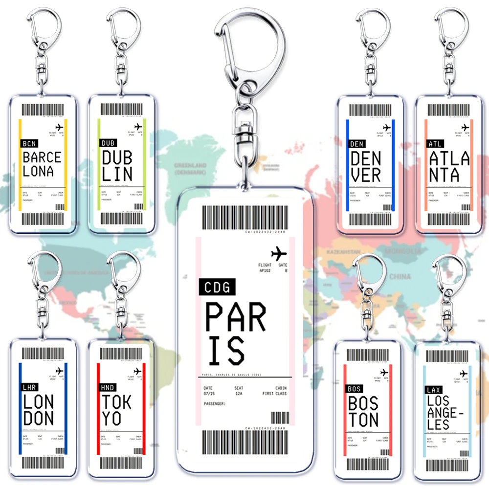 Tech Accessories For Travel - Plane Ticket Boarding Pass Keychain Boston